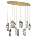 Sorrento Oval Multi Light Chandelier - Gold / Smoke