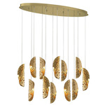 Sorrento Oval Multi Light Chandelier - Gold / Copper Leaf