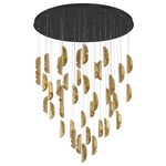 Sorrento Round Multi Light Chandelier - Black / Copper Leaf