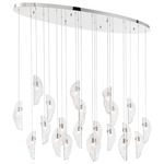 Sorrento Oval Multi Light Chandelier - Chrome / Clear