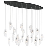 Sorrento Oval Multi Light Chandelier - Black / Clear