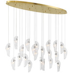 Sorrento Oval Multi Light Chandelier - Gold / Clear