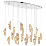 Sorrento Oval Multi Light Chandelier - Chrome / Amber