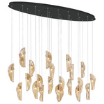 Sorrento Oval Multi Light Chandelier - Black / Amber