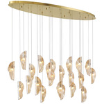Sorrento Oval Multi Light Chandelier - Gold / Amber