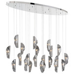 Sorrento Oval Multi Light Chandelier - Chrome / Smoke