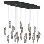 Sorrento Oval Multi Light Chandelier - Black / Smoke