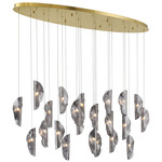 Sorrento Oval Multi Light Chandelier - Gold / Smoke