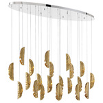 Sorrento Oval Multi Light Chandelier - Chrome / Copper Leaf