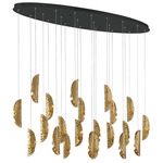 Sorrento Oval Multi Light Chandelier - Black / Copper Leaf