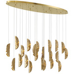 Sorrento Oval Multi Light Chandelier - Gold / Copper Leaf