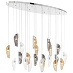 Sorrento Oval Multi Light Chandelier - Chrome / Amber / Clear / Smoke