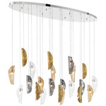 Sorrento Oval Multi Light Chandelier - Chrome / Amber / Clear / Smoke / Copper Leaf