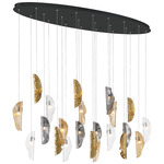 Sorrento Oval Multi Light Chandelier - Black / Amber / Clear / Smoke / Copper Leaf