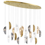 Sorrento Oval Multi Light Chandelier - Gold / Amber / Clear / Smoke / Copper Leaf