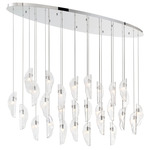 Sorrento Oval Multi Light Chandelier - Chrome / Clear