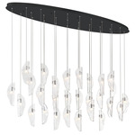 Sorrento Oval Multi Light Chandelier - Black / Clear