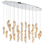 Sorrento Oval Multi Light Chandelier - Chrome / Amber
