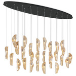 Sorrento Oval Multi Light Chandelier - Black / Amber