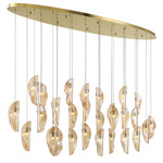 Sorrento Oval Multi Light Chandelier - Gold / Amber