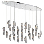 Sorrento Oval Multi Light Chandelier - Chrome / Smoke