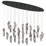 Sorrento Oval Multi Light Chandelier - Black / Smoke