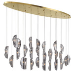 Sorrento Oval Multi Light Chandelier - Gold / Smoke