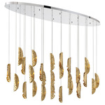 Sorrento Oval Multi Light Chandelier - Chrome / Copper Leaf