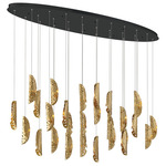 Sorrento Oval Multi Light Chandelier - Black / Copper Leaf