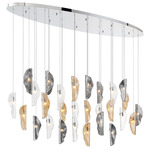 Sorrento Oval Multi Light Chandelier - Chrome / Amber / Clear / Smoke