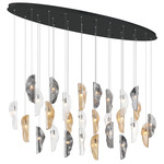 Sorrento Oval Multi Light Chandelier - Black / Amber / Clear / Smoke