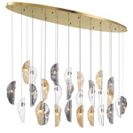 Sorrento Oval Multi Light Chandelier - Gold / Amber / Clear / Smoke