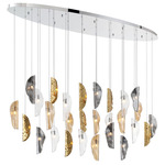 Sorrento Oval Multi Light Chandelier - Chrome / Amber / Clear / Smoke / Copper Leaf