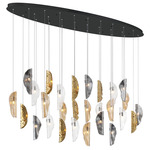 Sorrento Oval Multi Light Chandelier - Black / Amber / Clear / Smoke / Copper Leaf