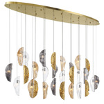 Sorrento Oval Multi Light Chandelier - Gold / Amber / Clear / Smoke / Copper Leaf