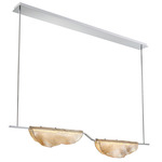 Savona Double Linear Chandelier - Chrome / Amber