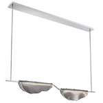 Savona Double Linear Chandelier - Chrome / Smoke