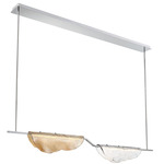 Savona Double Linear Chandelier - Chrome / Amber / Clear