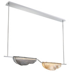 Savona Double Linear Chandelier - Chrome / Amber / Smoke