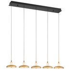 Mantova Linear Multi Light Chandelier - Matte Black / Alabaster