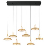 Mantova Linear Multi Light Chandelier - Matte Black / Alabaster