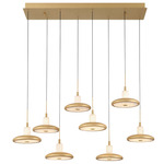 Mantova Linear Multi Light Chandelier - Painted Antique Brass / Alabaster