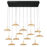 Mantova Linear Multi Light Chandelier - Matte Black / Alabaster