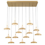 Mantova Linear Multi Light Chandelier - Painted Antique Brass / Alabaster