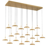 Mantova Linear Multi Light Chandelier - Painted Antique Brass / Alabaster
