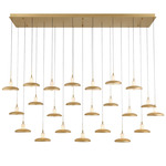 Mantova Linear Multi Light Chandelier - Painted Antique Brass / Alabaster