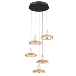 Mantova Round Multi Light Chandelier - Matte Black / Alabaster