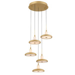 Mantova Round Multi Light Chandelier - Painted Antique Brass / Alabaster