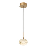 Calcolo Pendant - Painted Antique Brass / Natural Alabaster