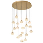 Calcolo Multi-Light Chandelier - Painted Antique Brass / Natural Alabaster